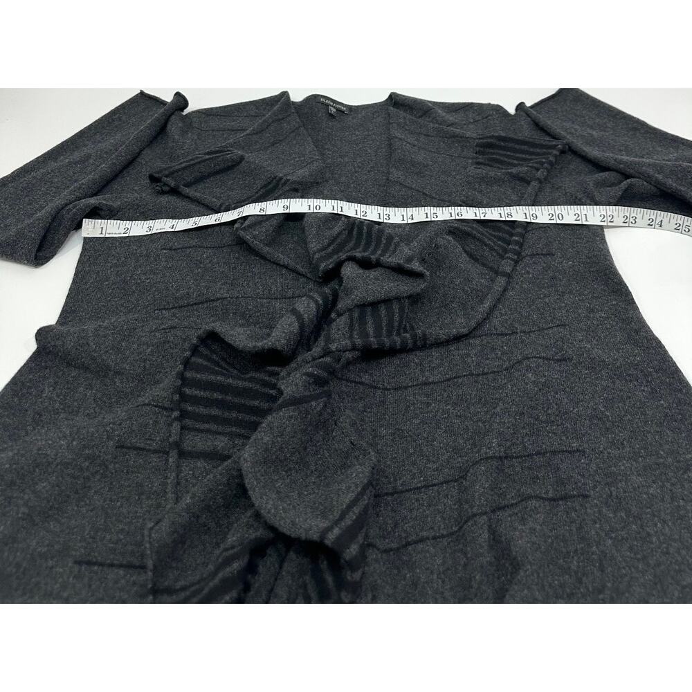 Eileen Fisher Merino Wool Cashmere Layered Open Front Long Cardigan Size Large - Picture 9 of 10